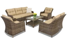 Luxuriöse Rattanmöbel Toledo Coffee 7 Garden Point braun