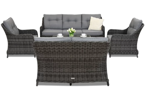 Luxuriöses Rattanmöbel Toledo Coffee 7 Garden Point Anthrazit