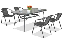 Metallgartenmöbel Modena/Bergamo für 4 Personen Garden Point anthrazit