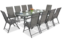 Metallgartenmöbel Modena/Rosario für 10 Personen mit großem Tisch 200 cm Garden Point anthrazit