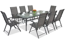 Metallgartenmöbel Modena/Rosario für 8 Personen mit großem Tisch 200 cm Garden Point anthrazit