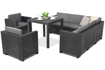 Möbelset aus Polyrattan Colorado Dallas Comida 7 Anthrazit Bica