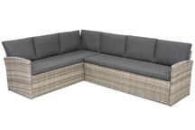 Polyrattan Ecksofa Monaco Garden Point hellgrau