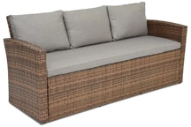 Polyrattan-Sofa für 3 Marseille Garden Point, braun