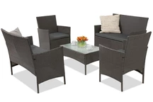 Rattan Gartenmöbel Calabria Coffee 6 Premium Garden Point anthrazit
