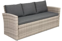 Technorattan 3-Sitzer Sofa Marseille Garden Point grau