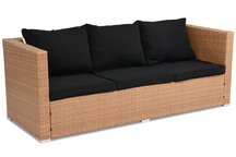 Technorattan-Sofa für drei Personen Roma Garden Point Honig