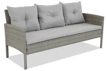 3-Sitzer Rattansofa Bari Garden Point grau