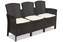 3-Sitzer-Sofa aus technischem Rattan Lido 3 braun Bica