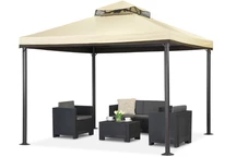 Cremefarbener Gartenpavillon Valencia 3x3 m Garden Point