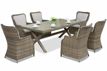Exklusives London Garden Point Cappuccino Tafelservice aus Technorattan