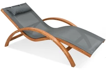 Gartenliegestuhl aus Holz Jawa Garden Point grau