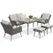 Gartenmöbel Bilbao Apetito 4 + 2 Hocker Garden Point grau