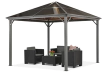 Gartenpavillon Milos 3x3 Garden Point grau