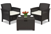 Pol Rattan Set Venezia Terrace Box 2 braun mit Bica Truhe