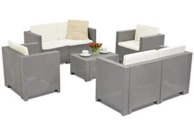 Polyrattan-Möbelset Colorado Coffee 6 grau Bica