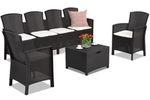 Rattan-Set mit erweitertem Sofa Lido Coffee Box Max 6 braun Bica