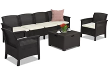 Rattan-Set mit erweitertem Sofa Venezia Coffee Box Max 6 Bica braun