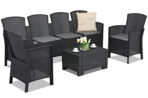 Rattangarnitur mit ausziehbarem Sofa Lido Coffee 6 Max Anthrazit Bica