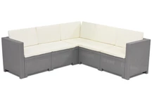 Technorattan-Ecksofa Colorado Corner Bica grau