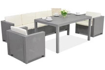 Technorattan-Garnitur Set Colorado Apetito Max 6 grau Bica