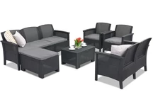 Technrattan Loungemöbel Set Venezia Relax Corner 8 Anthrazit Bica