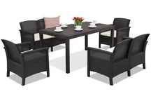 Venezia Apetito 6 Bica Techn Rattan Set braun