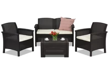 Venezia Coffee 4 Bica Tech-Rattan-Set braun