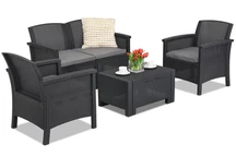 Venezia Coffee 4 Tech Rattan Set Anthrazit Bica