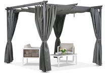 Terrassenpergola anthrazit mit Gardinen La Palma 3x3 Garden Point
