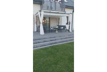 Barbados Terrassenpergola 3x4 m mit Garden Point Gardinen anthrazit-beige