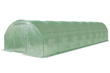 4x10m Garden Point grüner Kunststofftunnel mit Tür