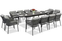 Aluminiummöbel Almada für 12 Personen grau Garden Point