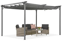 Anthrazitfarbene Terrassenpergola 4x4 m Garden Point