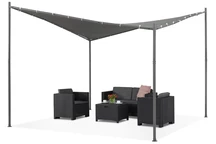 Anthrazitfarbene Terrassenpergola Mallorca 3,5 x 3,5m Garden Point