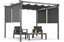 Anthrazitfarbene Terrassenpergola mit Rollläden La Palma 3x3 Garden Point