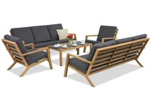 Braga Wood Coffee 8 Garden Point Luxus-Technorattan-Möbel-Set