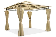 Ibiza 3x3m cremefarbener Gartenpavillon mit Moskitonetz Garden Point