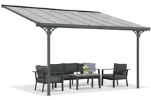 Polycarbonat-Terrassenüberdachung Nevada 3,05 x 4,36 m CoverTech anthrazit