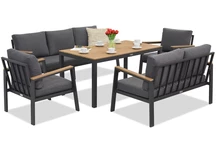 Zakintos Apetito 7 anthrazit Aluminium Set Garden Point