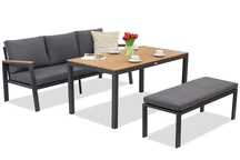 Zakintos Apetito Comfort 3 Aluminium Set mit Bank anthrazit Garden Point