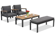 Zakintos Terrassenmöbel-Set mit Bank anthrazit Garden Point