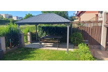 Sardinia 3x4 Metall-Pavillon mit Vorhängen und Moskitonetz Garden Point anthrazit
