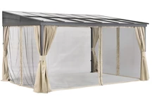 Aluminium-Terrassenüberdachung 3 x 4 m Tarragona Premium Garden Point beige