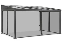 Aluminium-Terrassenüberdachung 3 x 4 m Tarragona mit Moskitonetz Garden Point anthrazit