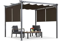 Braune Terrassenpergola mit Rollläden La Palma 3x3 Garden Point