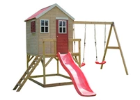 Holzplattformhaus mit Rutsche und 2 Schaukeln Antek V