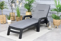 Gartenliege mit Kissen Sirmione anthrazit Bica