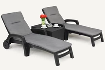 Gartenliege mit Kissen und Tischset Sirmione duo Bica anthrazit