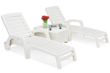 Set mit zwei Gartenliegen Riva Bica weiß
